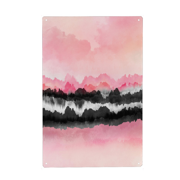 Holzbild "Pink Mountains" artboxONE - Abstrakt - Abstract,Clouds,Pink,Feminine,Landscape