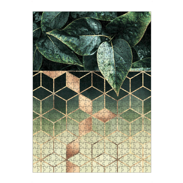 artboxONE Puzzle "Leaves And Cubes 2" artboxONE - Natur,Abstrakt,Geometrie