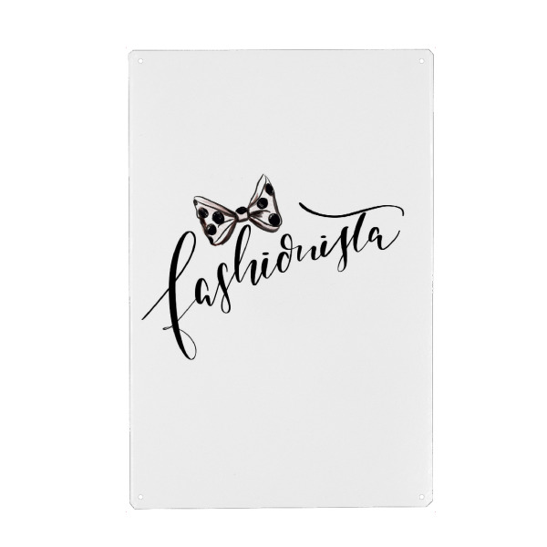 Holzbild "Fashionista" artboxONE - Typografie,Schwarzweiß,Fashion,Für Mama