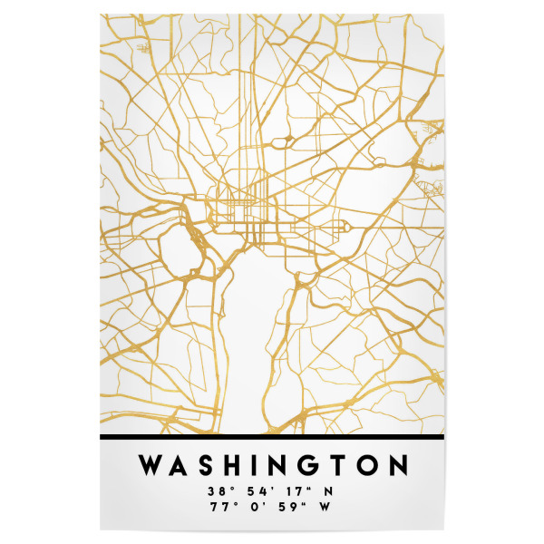 Poster "WASHINGTON STREET MAP ART" artboxONE - Städte,Reise,Städte / Washington,Kartografie