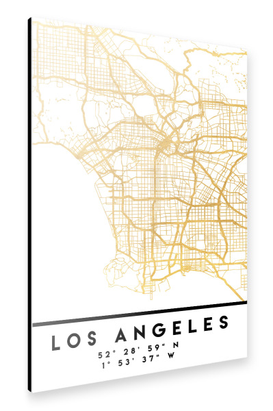 Alu-Dibond "LOS ANGELES STREET MAP ART" 30x20 cm artboxONE