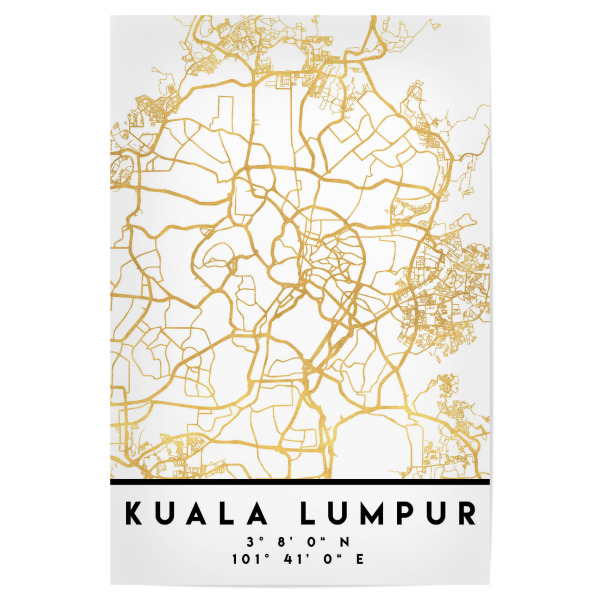 Poster 30x20 cm "KUALA LUMPUR MALAYSIA STREET MAP" artboxONE - Städte,Reise,Kartografie