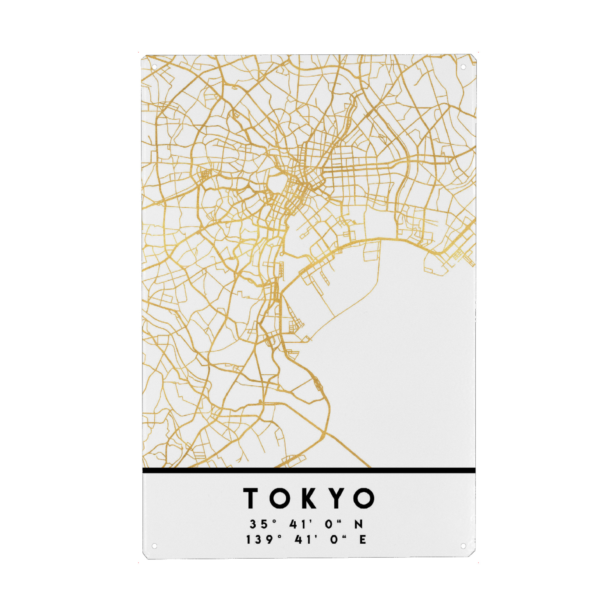 Metall Poster "TOKYO JAPAN STREET MAP ART" artboxONE - Städte,Reise,Städte / Tokio,Kartografie