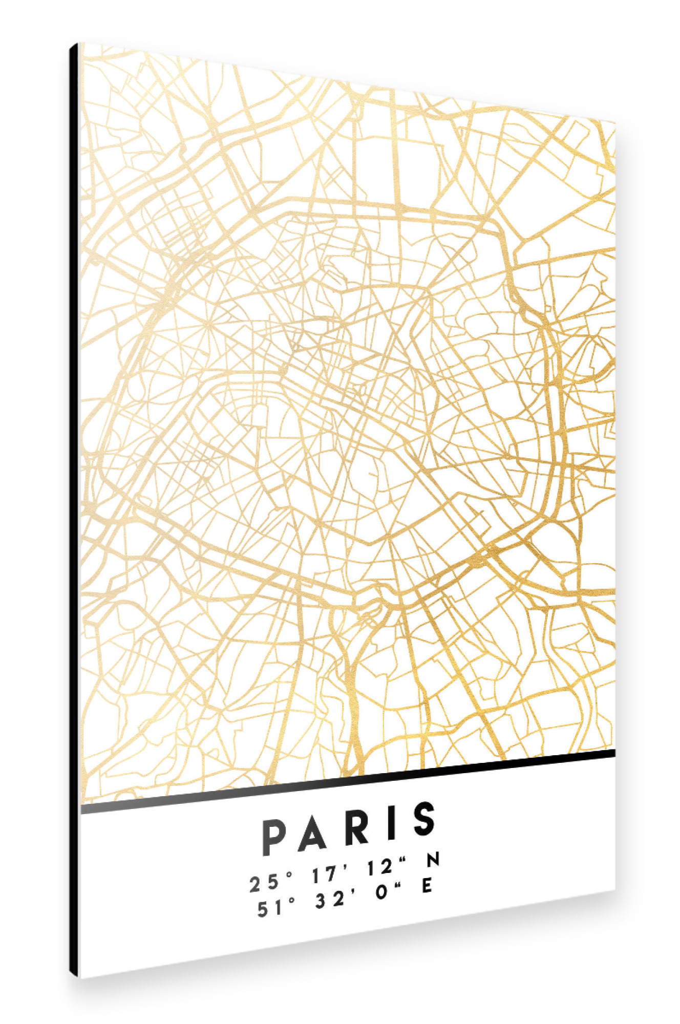 Alu-Dibond "PARIS FRANCE STREET MAP ART" 30x20 cm artboxONE