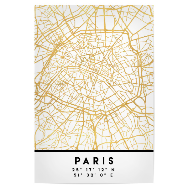 Poster "PARIS FRANCE STREET MAP ART" artboxONE - Städte,Reise,Städte / Paris,Kartografie