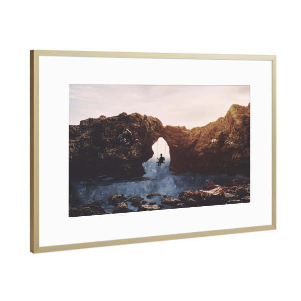 Poster mit Rahmen Gold "PLAYGROUND UNIVERSE" artboxONE - Galaxy