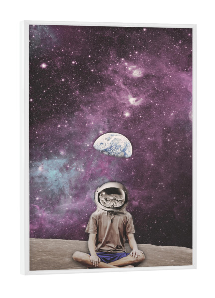 Poster mit weißem Rahmen "PSYCHONAUT UNIVERSE MEDITATION" artboxONE - Reise,Galaxy