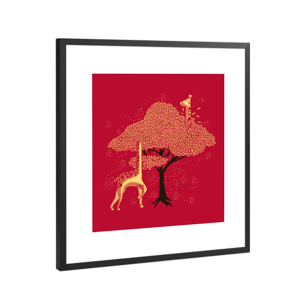 Poster mit Rahmen Schwarz (Metallic) "Lost In Africa" artboxONE - Für Kinder,Comic