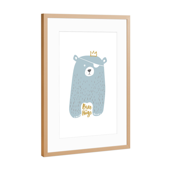 Poster mit Rahmen Kupfer "Bear Hugs" artboxONE - Typografie,Für Kinder,Tiere