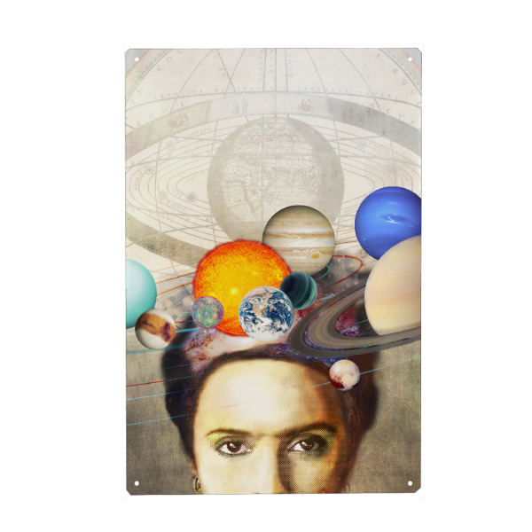 Holzbild "Frida In Space" artboxONE - Menschen,Galaxy
