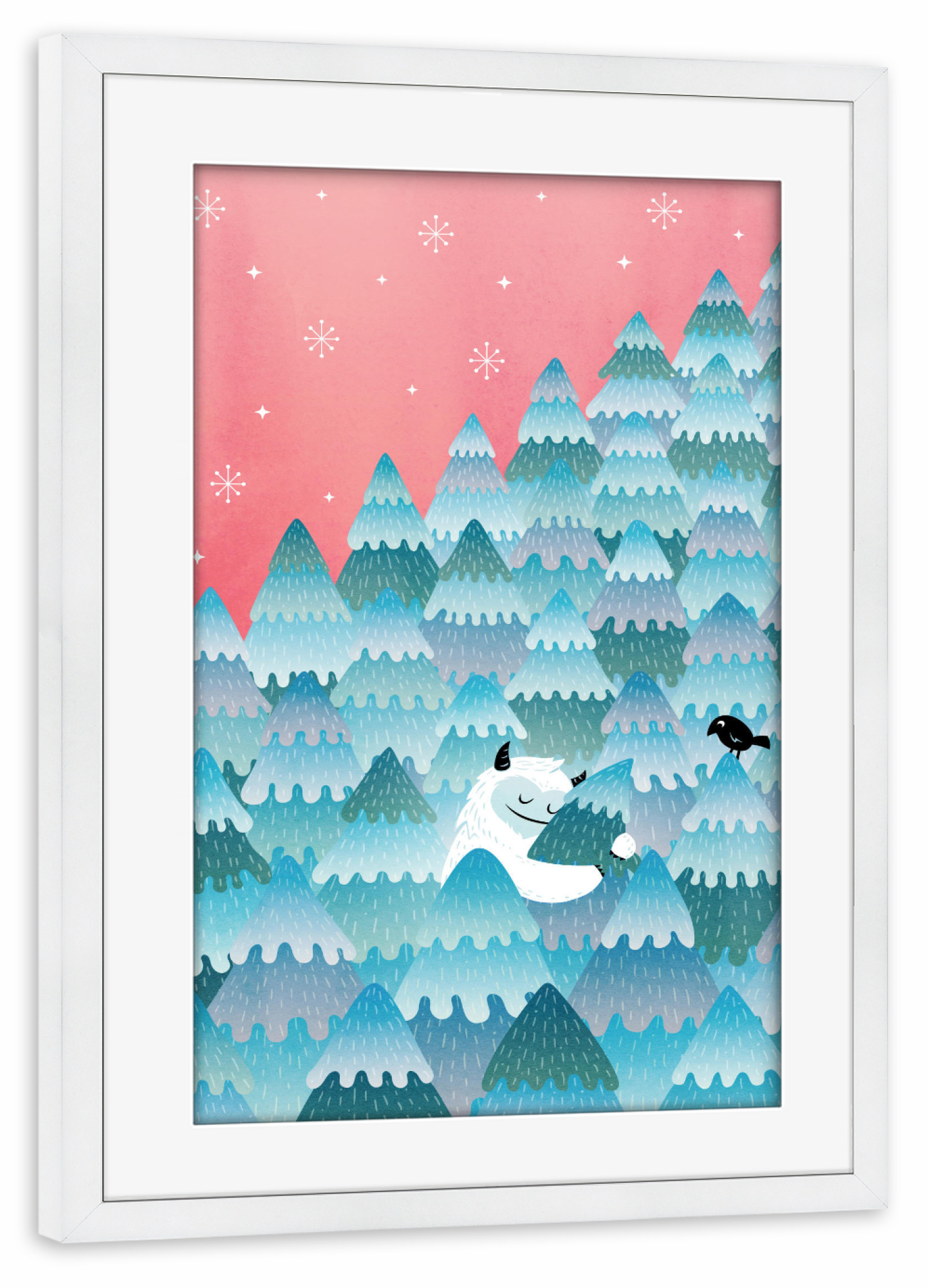 Poster mit Rahmen weiß "Tree Hugger" artboxONE - Für Kinder,Liebe,Weihnachten