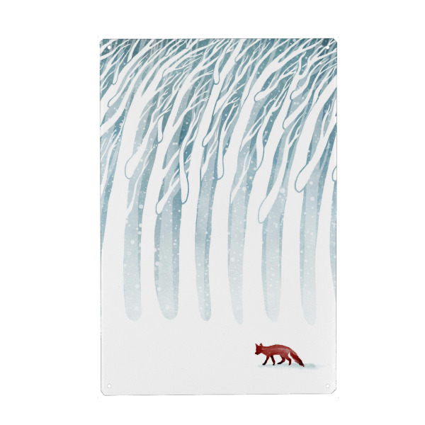 Metall Poster "Winter Storm" artboxONE - Natur,Tiere,Weihnachten