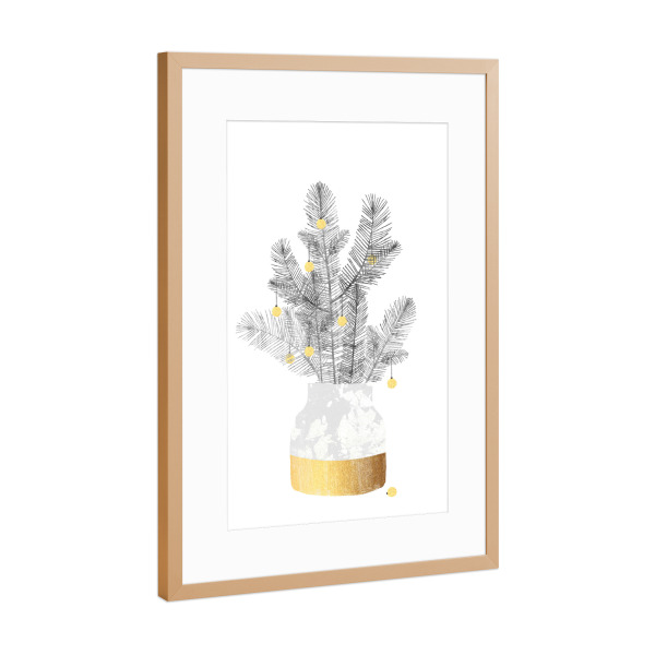 Poster mit Rahmen Kupfer "Urban Christmas 1" artboxONE - Typografie,Floral,Weihnachten