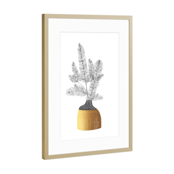 Poster mit Rahmen Gold "Urban Christmas 3" artboxONE - Typografie,Floral,Weihnachten