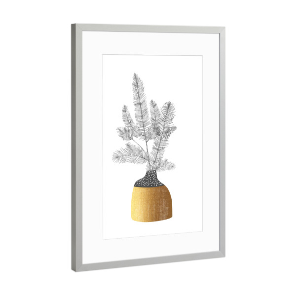 Poster mit Rahmen Silber "Urban Christmas 3" artboxONE - Typografie,Floral,Weihnachten