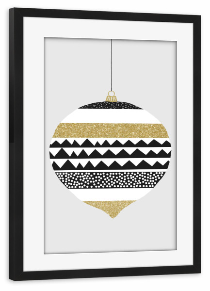 Poster mit Rahmen schwarz "Weihnachtskugel 3" artboxONE - Weihnachten