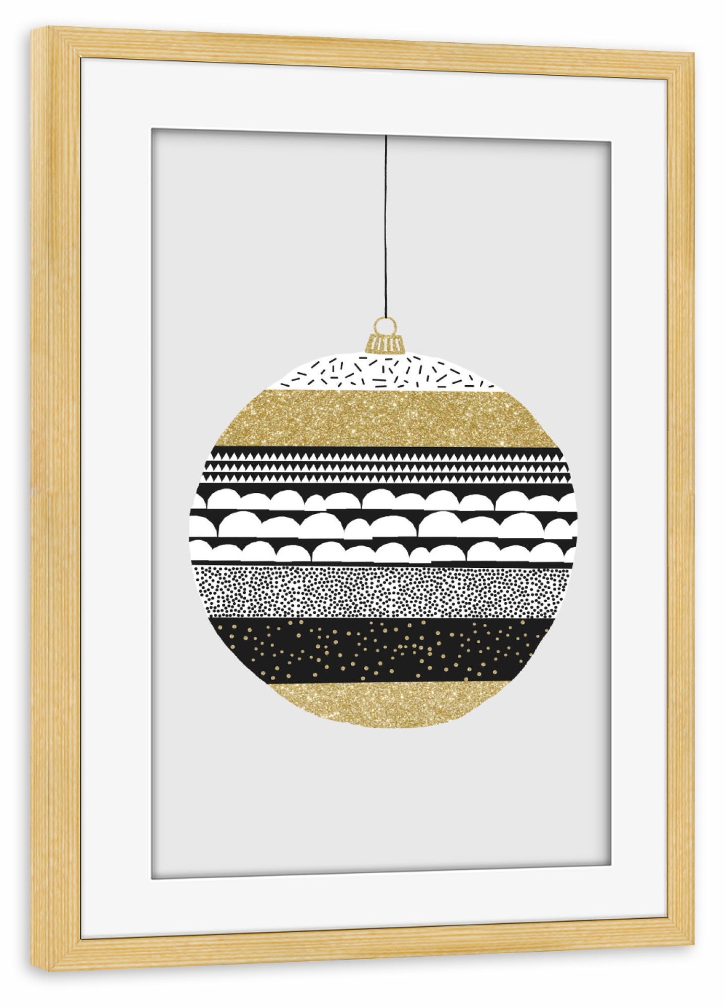 Poster mit Rahmen kiefer "Weihnachtskugel 2" artboxONE - Weihnachten