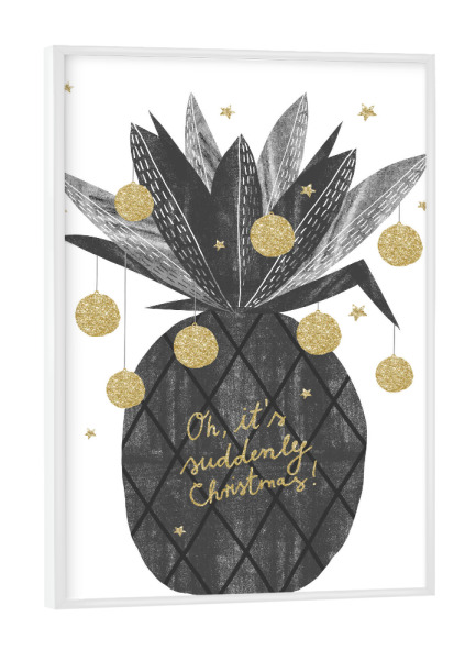 Poster mit weißem Rahmen "Suddenly Christmas" artboxONE - Typografie,Weihnachten,Essen & Trinken / Obst & Gemüse