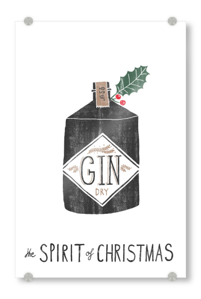 Acrylglasbild "Spirit of Christmas 2" artboxONE - Typografie,Essen & Trinken,Weihnachten,Essen & Trinken / Alkohol