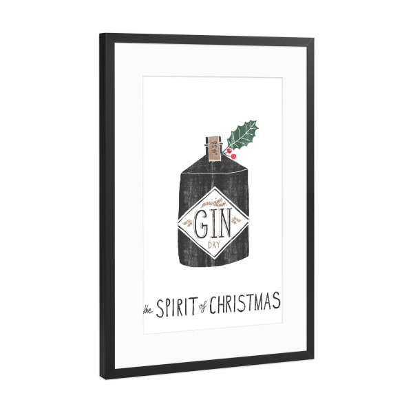 Poster mit Rahmen Schwarz (Metallic) "Spirit of Christmas 2" artboxONE - Typografie,Essen & Trinken,Weihnachten,Essen & Trinken / Alkohol