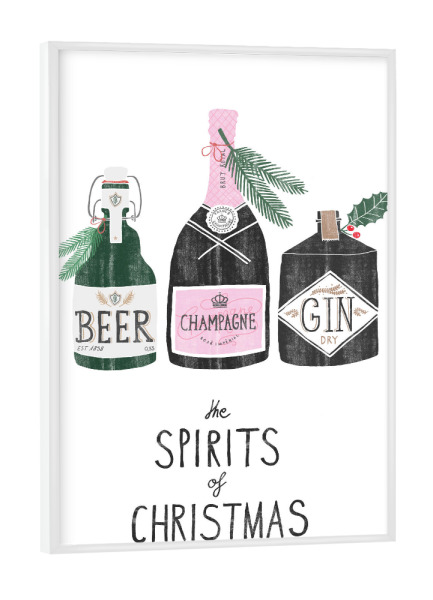 Poster mit weißem Rahmen "Spirit of Christmas 4" artboxONE - Typografie,Essen & Trinken,Weihnachten,Essen & Trinken / Alkohol