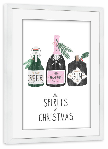 Poster mit Rahmen weiß "Spirit of Christmas 4" artboxONE - Typografie,Essen & Trinken,Weihnachten,Essen & Trinken / Alkohol