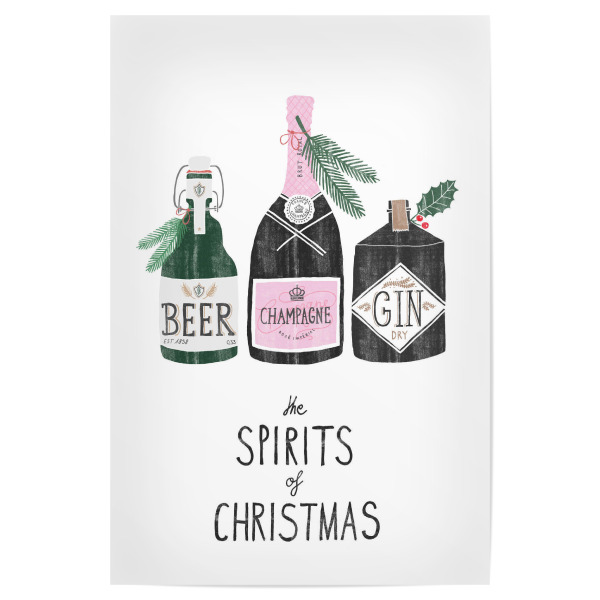 Poster 30x20 cm "Spirit of Christmas 4" artboxONE - Typografie,Essen & Trinken,Weihnachten,Essen & Trinken / Alkohol
