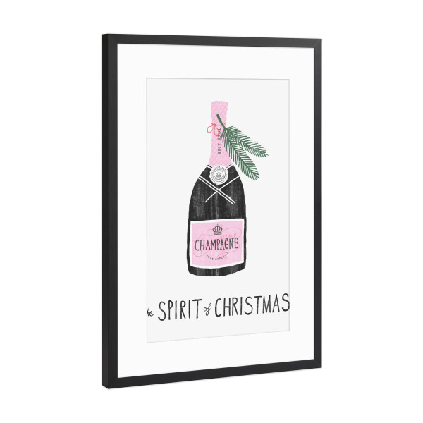 Poster mit Rahmen Schwarz (Metallic) "Spirit of Christmas 1" artboxONE - Typografie,Essen & Trinken,Weihnachten,Essen & Trinken / Alkohol