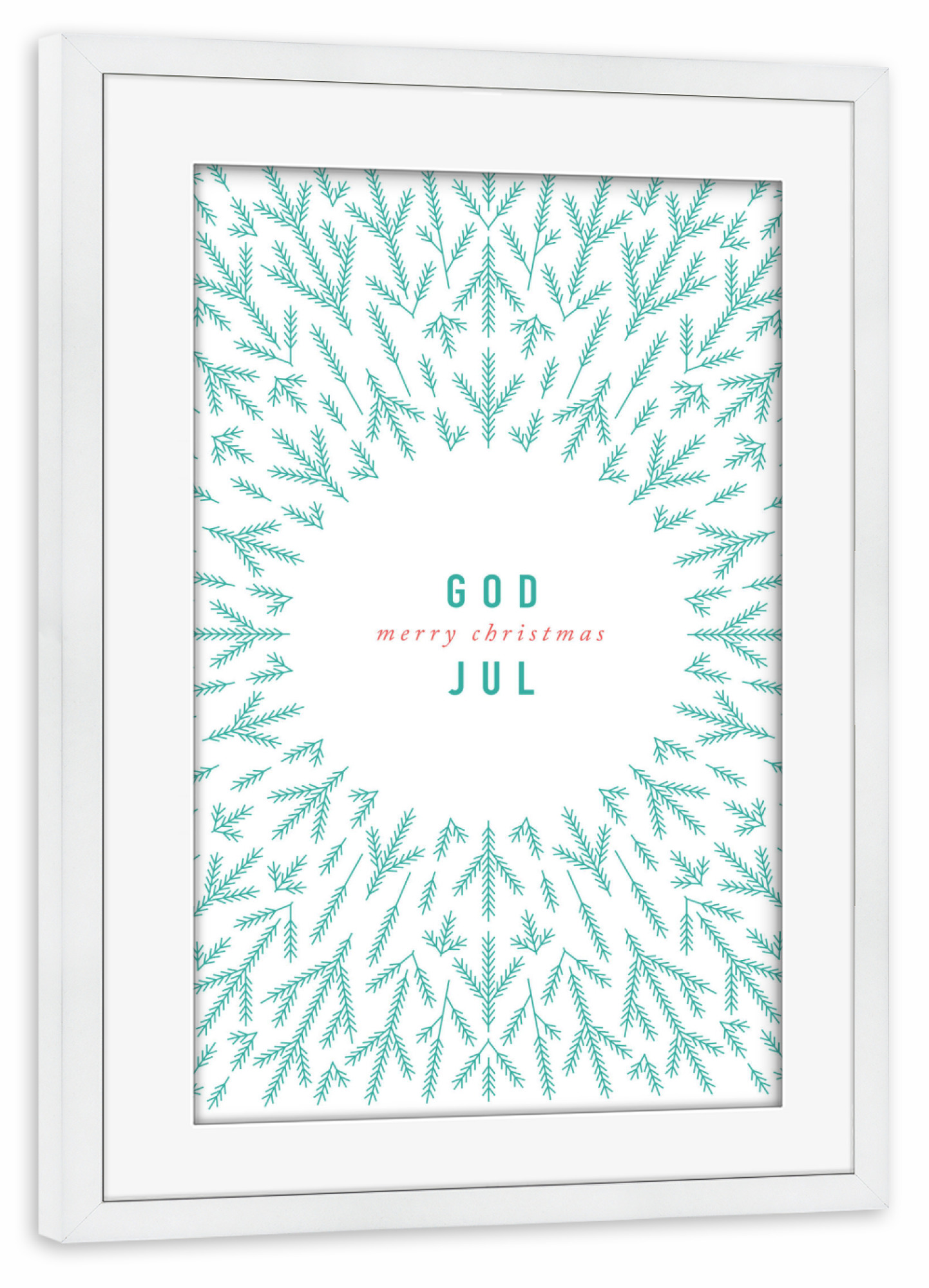 Poster mit Rahmen weiß "Skandinavische Weihnacht 2" artboxONE - Typografie,Weihnachten