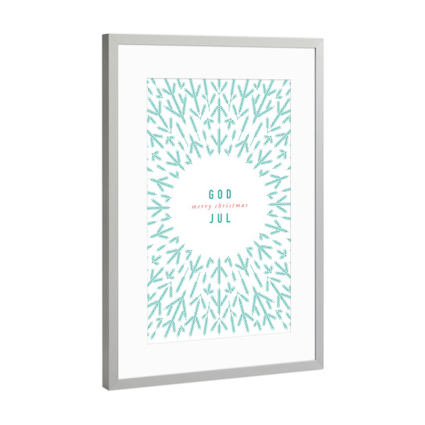 Poster mit Rahmen Silber "Skandinavische Weihnacht 2" artboxONE - Typografie,Weihnachten