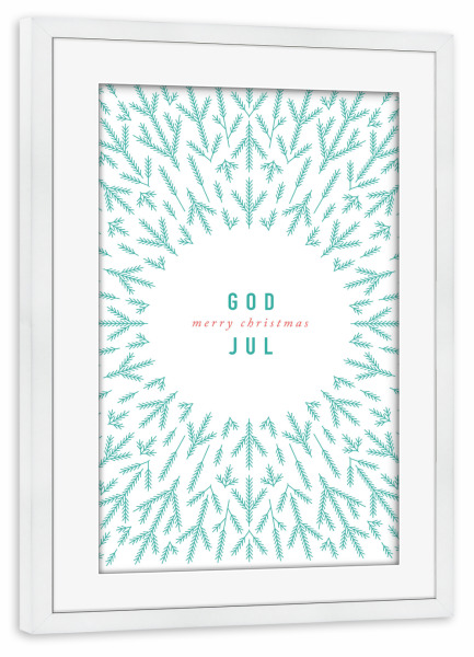 Poster mit Rahmen weiß "Skandinavische Weihnacht 2" artboxONE - Typografie,Weihnachten