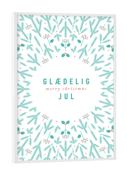 Poster mit weißem Rahmen "Skandinavische Weihnacht 1" artboxONE - Typografie,Weihnachten