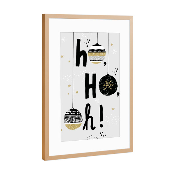 Poster mit Rahmen Kupfer "Ho ho Oh" artboxONE - Typografie,Weihnachten
