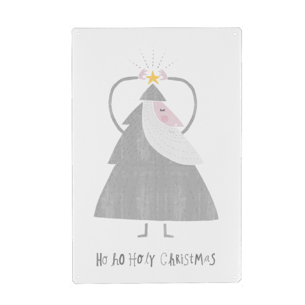 Metall Poster "Ho Ho Holy Christmas" artboxONE - Typografie,Weihnachten
