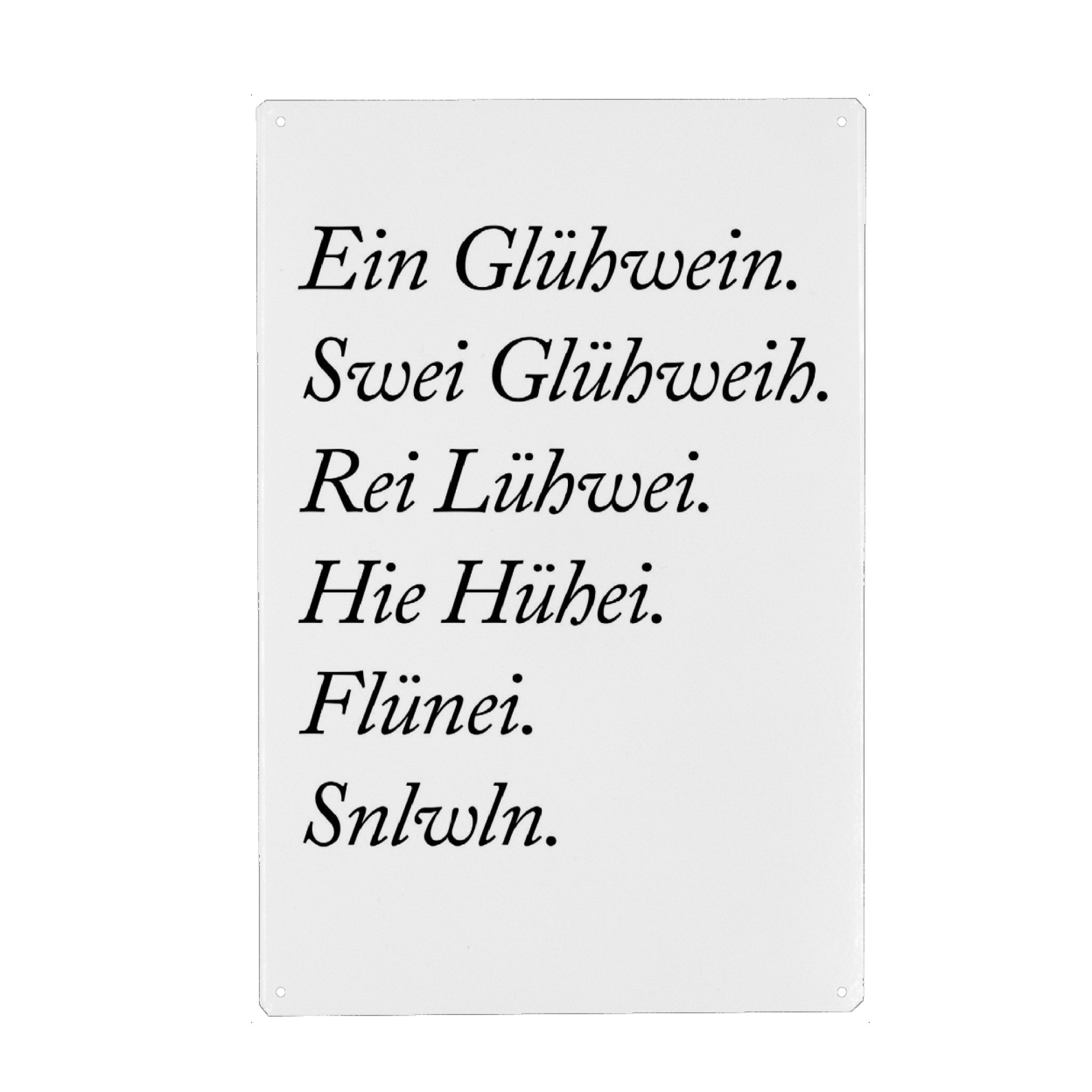 Metall Poster "Glühwein" artboxONE - Typografie,Essen & Trinken,Weihnachten,Essen & Trinken / Alkohol