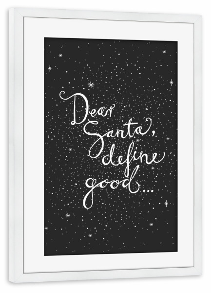 Poster mit Rahmen weiß "Dear Santa 3" artboxONE - Typografie,Weihnachten