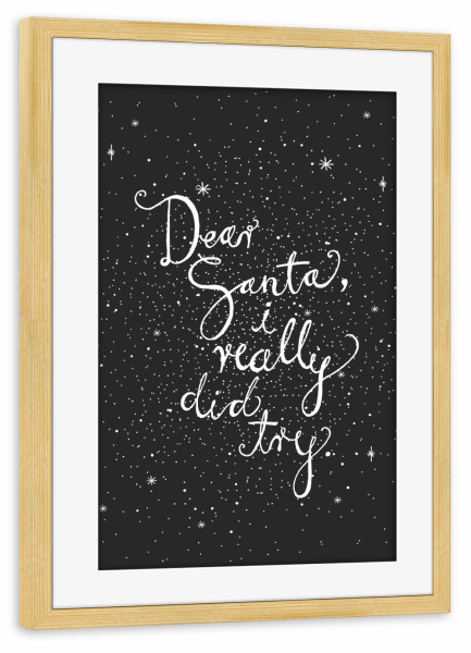 Poster mit Rahmen kiefer "Dear Santa 2" artboxONE - Typografie,Weihnachten