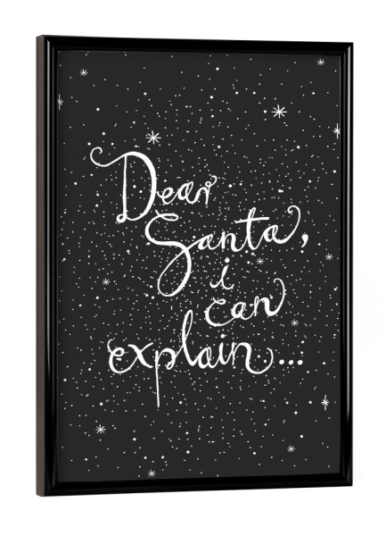 Poster mit schwarzem Rahmen "Dear Santa 1" artboxONE - Typografie,Weihnachten