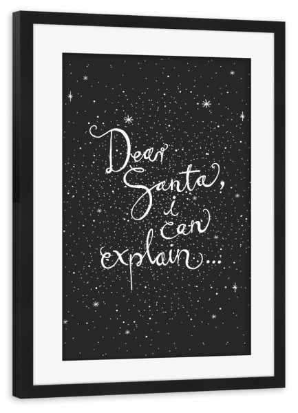Poster mit Rahmen schwarz "Dear Santa 1" artboxONE - Typografie,Weihnachten