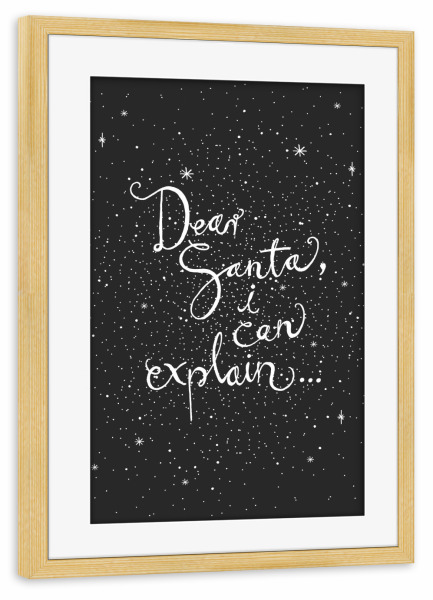 Poster mit Rahmen kiefer "Dear Santa 1" artboxONE - Typografie,Weihnachten