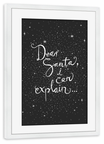 Poster mit Rahmen weiß "Dear Santa 1" artboxONE - Typografie,Weihnachten