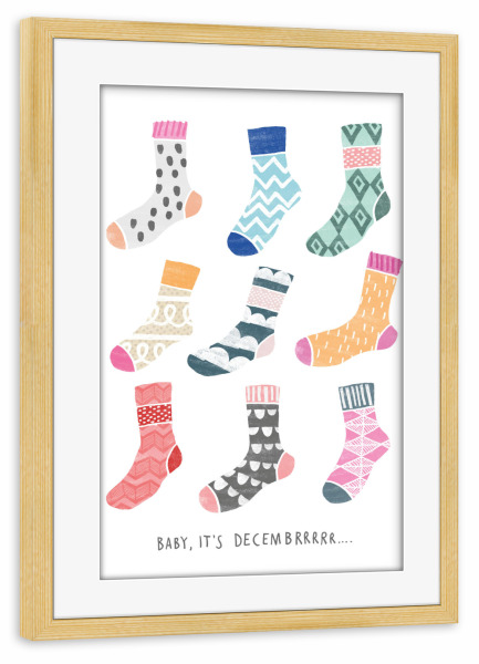 Poster mit Rahmen kiefer "Brrright Christmas 3" artboxONE - Typografie,Weihnachten