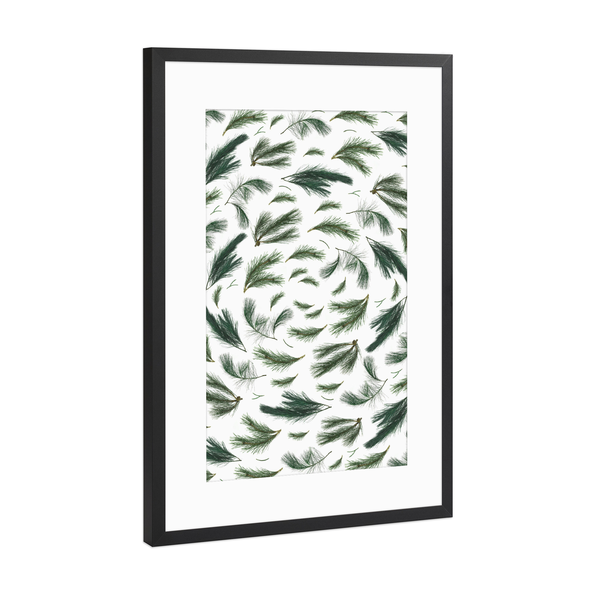 Poster mit Rahmen Schwarz (Metallic) "93 Zweige" artboxONE - Floral,Weihnachten