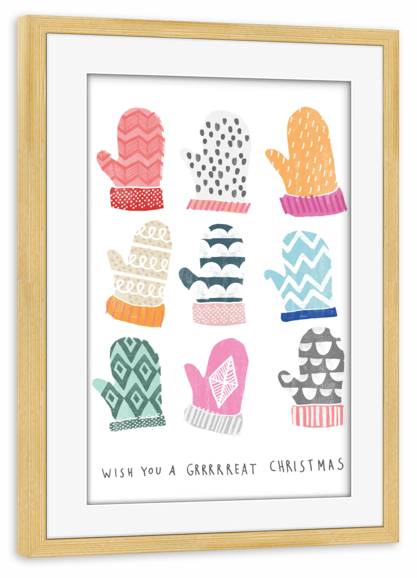 Poster mit Rahmen kiefer "Brrright Christmas 2" artboxONE - Typografie,Weihnachten