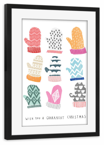 Poster mit Rahmen schwarz "Brrright Christmas 2" artboxONE - Typografie,Weihnachten