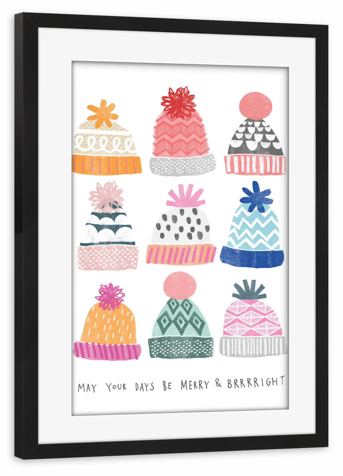 Poster mit Rahmen schwarz "Brrright Christmas 1" artboxONE - Typografie,Weihnachten