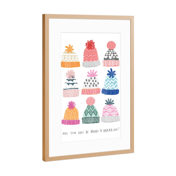 Poster mit Rahmen Kupfer "Brrright Christmas 1" artboxONE - Typografie,Weihnachten