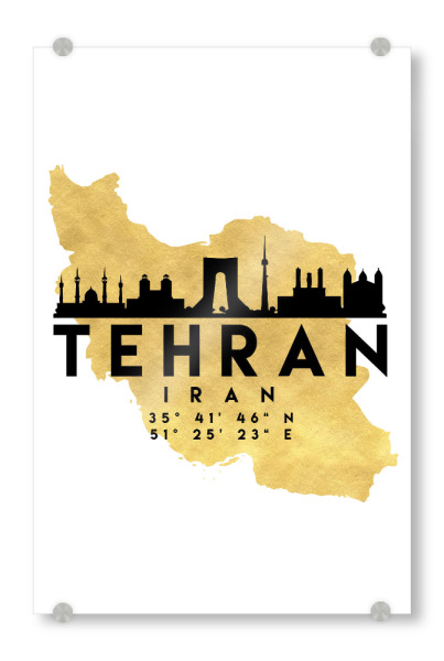 Acrylglasbild "TEHRAN IRAN STREET MAP ART 2" artboxONE - Städte,Reise,Kartografie