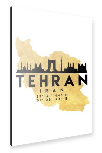 Alu-Dibond "TEHRAN IRAN STREET MAP ART 2" 30x20 cm artboxONE
