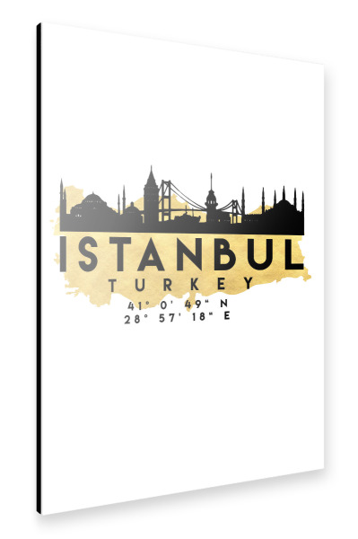 Alu-Dibond "ISTANBUL TURKEY SKYLINE MAP ART" 30x20 cm artboxONE